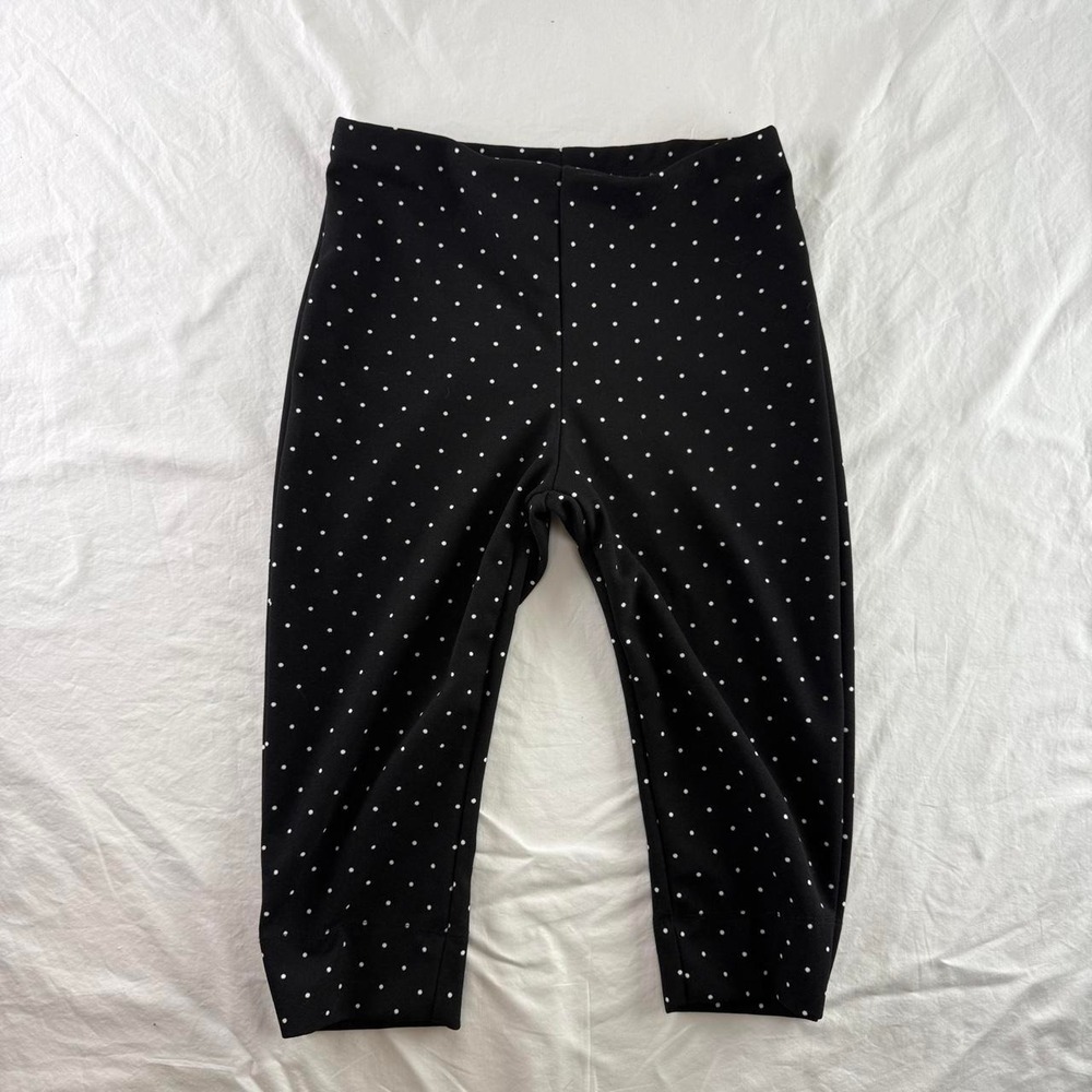 NWTs Black & White Polka Dot Capri Pants Womens S Y2k Retro 90s